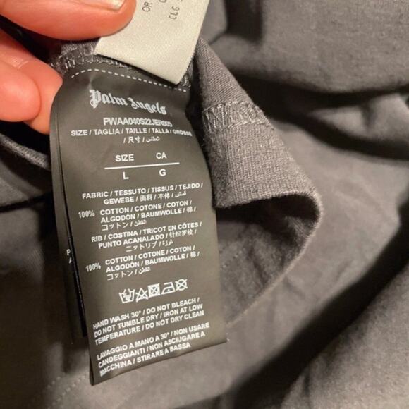 Palm Angels cropped dark gray T shirt L - Picture 11 of 12